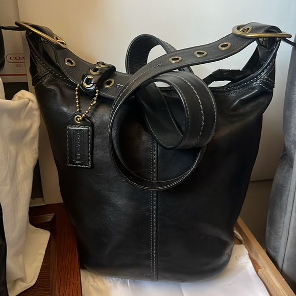Coach Bleecker Black Leather Set - Shopper, Convertible Duffle, Demi Bag, Wallet - Picture 4 of 15